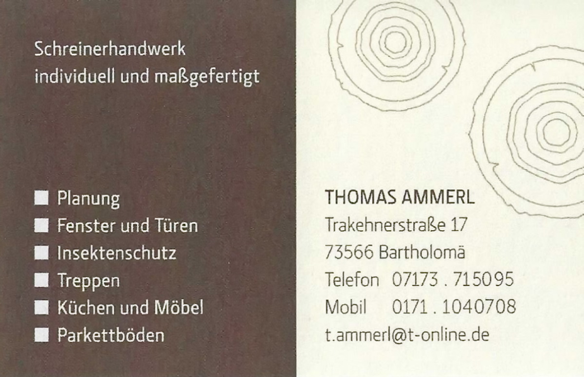 Thomas Ammerl Schreinerhandwerk